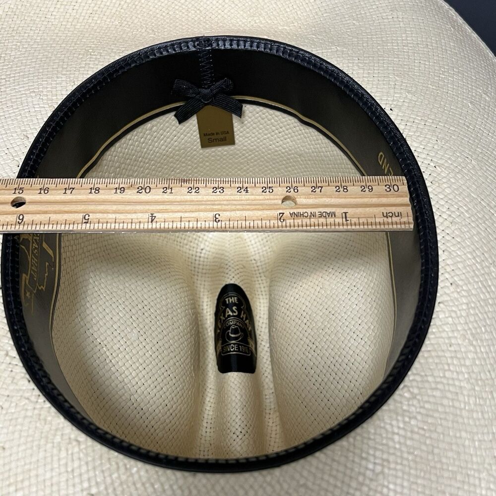 Texas Hat Company Straw Cowboy Hat “Big Bend” Mens Size Small Black Hatband New - Picture 14 of 14